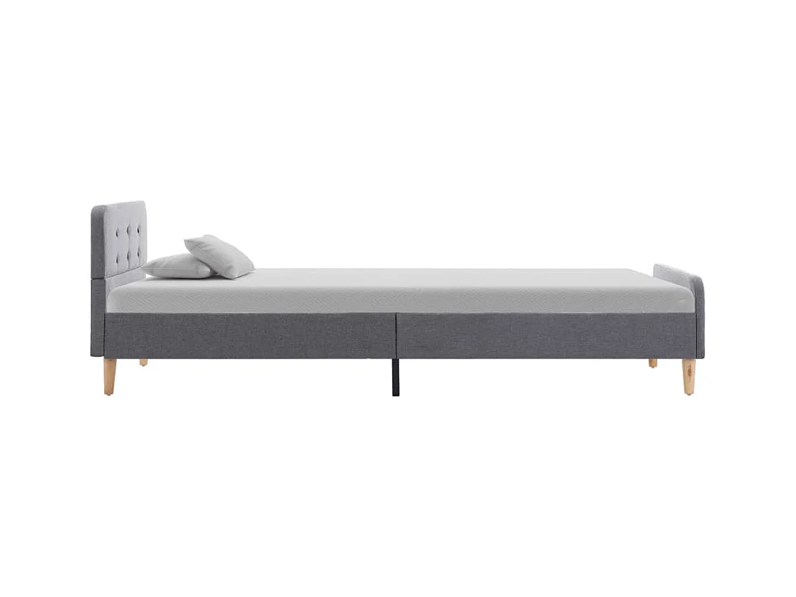 Letto per adulti | Letto singolo | Giroletto Grigio Chiaro in Tessuto 100x200 cm
