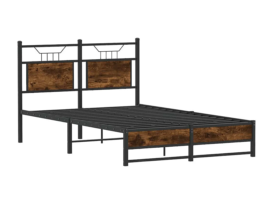 Lit simple | Lit adulte, enfant | Cadre de lit chêne fumé 120x190 cm bois ingénierie