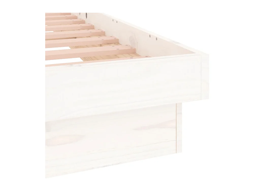 Lit double | Lit adulte | Cadre de lit à LED blanc bois massif 180x200 cm