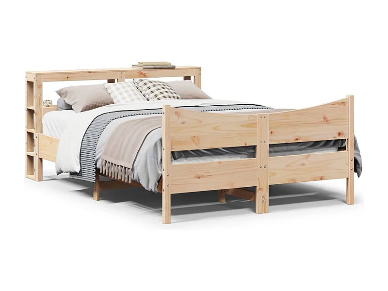 Lit simple | Lit adulte, enfant | Cadre de lit avec tête de lit 120x190 cm bois de pin massif