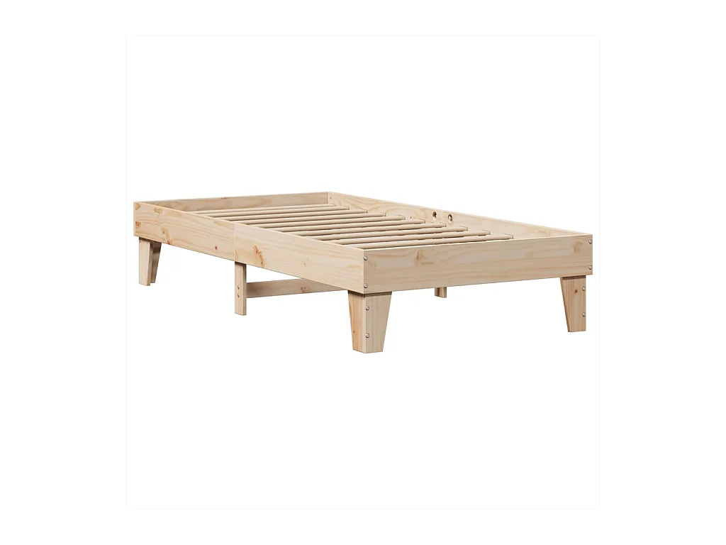 Letto per adulti | Letto singolo | Giroletto senza Materasso 100x200 cm in Legno Massello di Pino