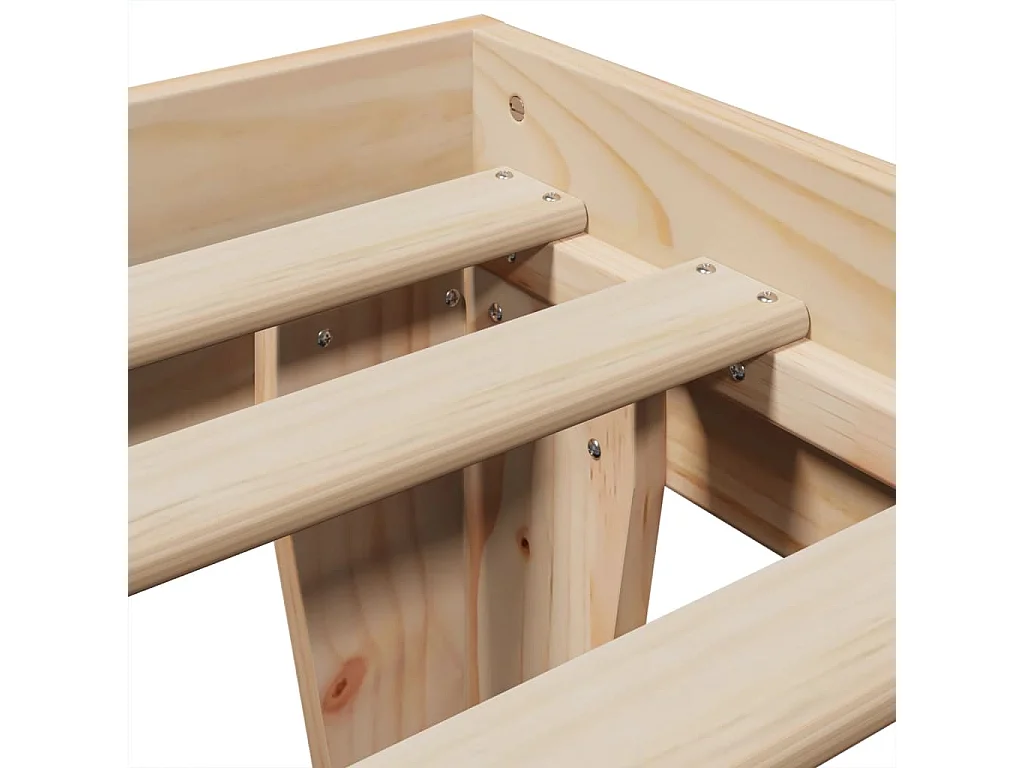 Letto per adulti | Letto singolo | Giroletto senza Materasso 100x200 cm in Legno Massello di Pino