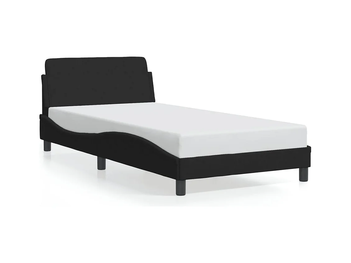 Lit simple | Lit adulte, enfant | Cadre de lit noir 100x200 cm velours