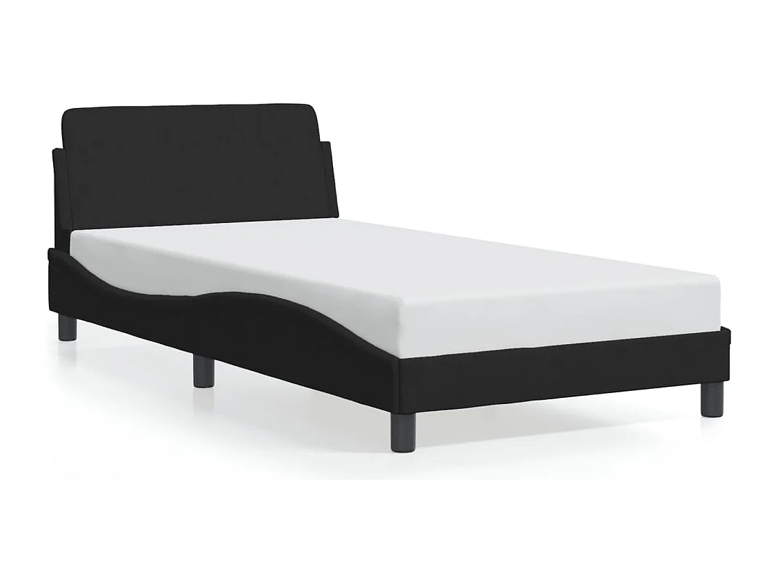 Lit simple | Lit adulte, enfant | Cadre de lit noir 100x200 cm velours