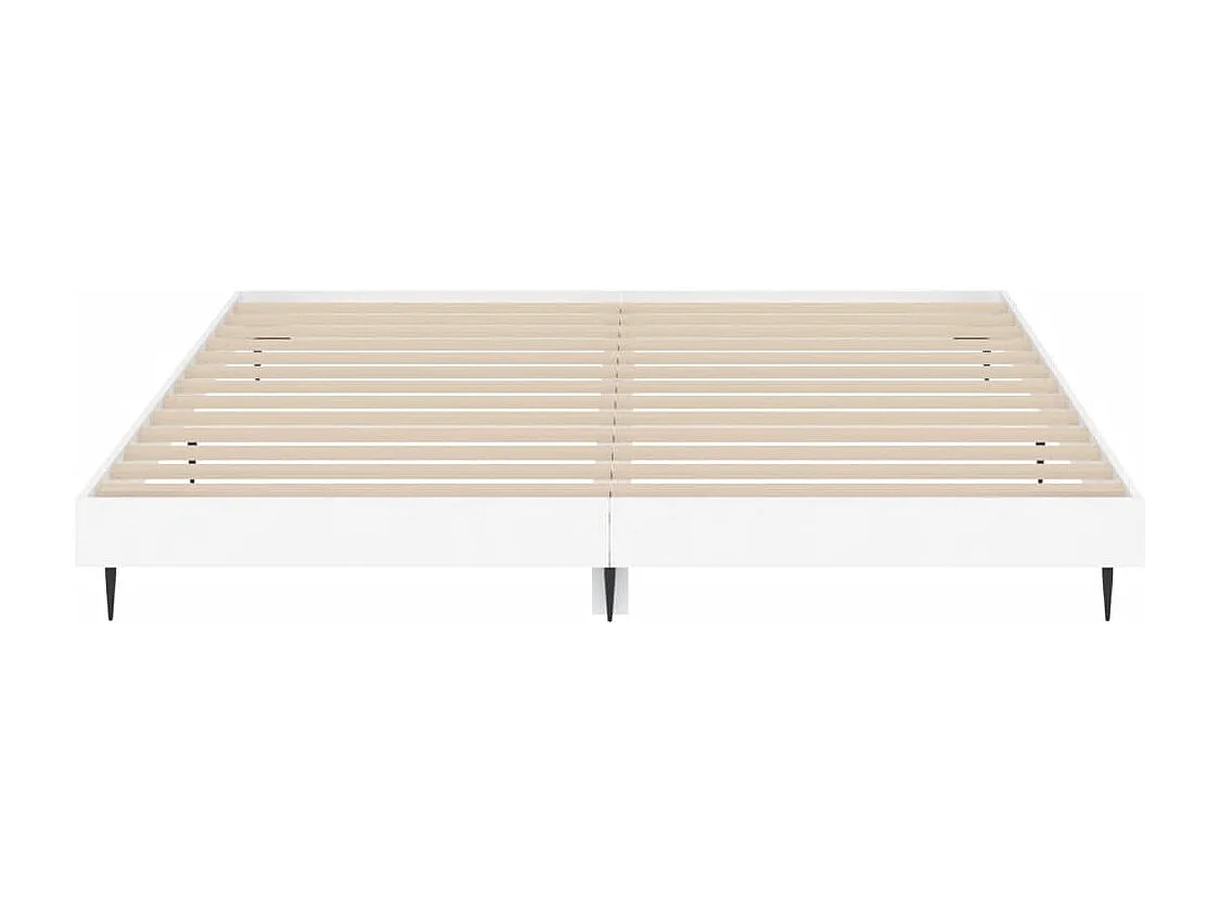 Lit double | Lit adulte | Cadre de lit blanc 200x200 cm bois d'ingénierie
