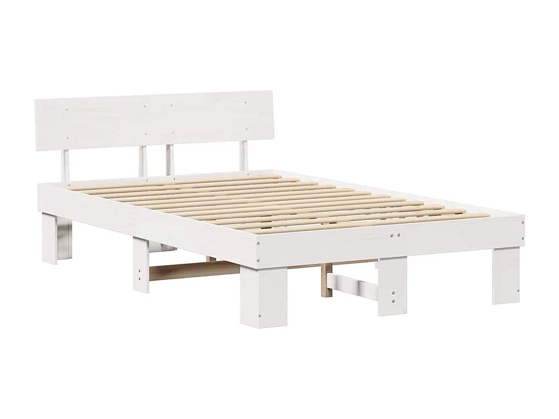 Letto matrimoniale | Giroletto | Struttura del letto Bianco 140x190 cm Pino massello