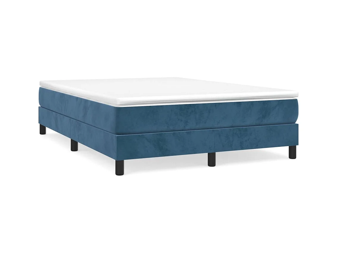 Lit double | Lit adulte | Cadre de lit bleu foncé 140x200 cm velours