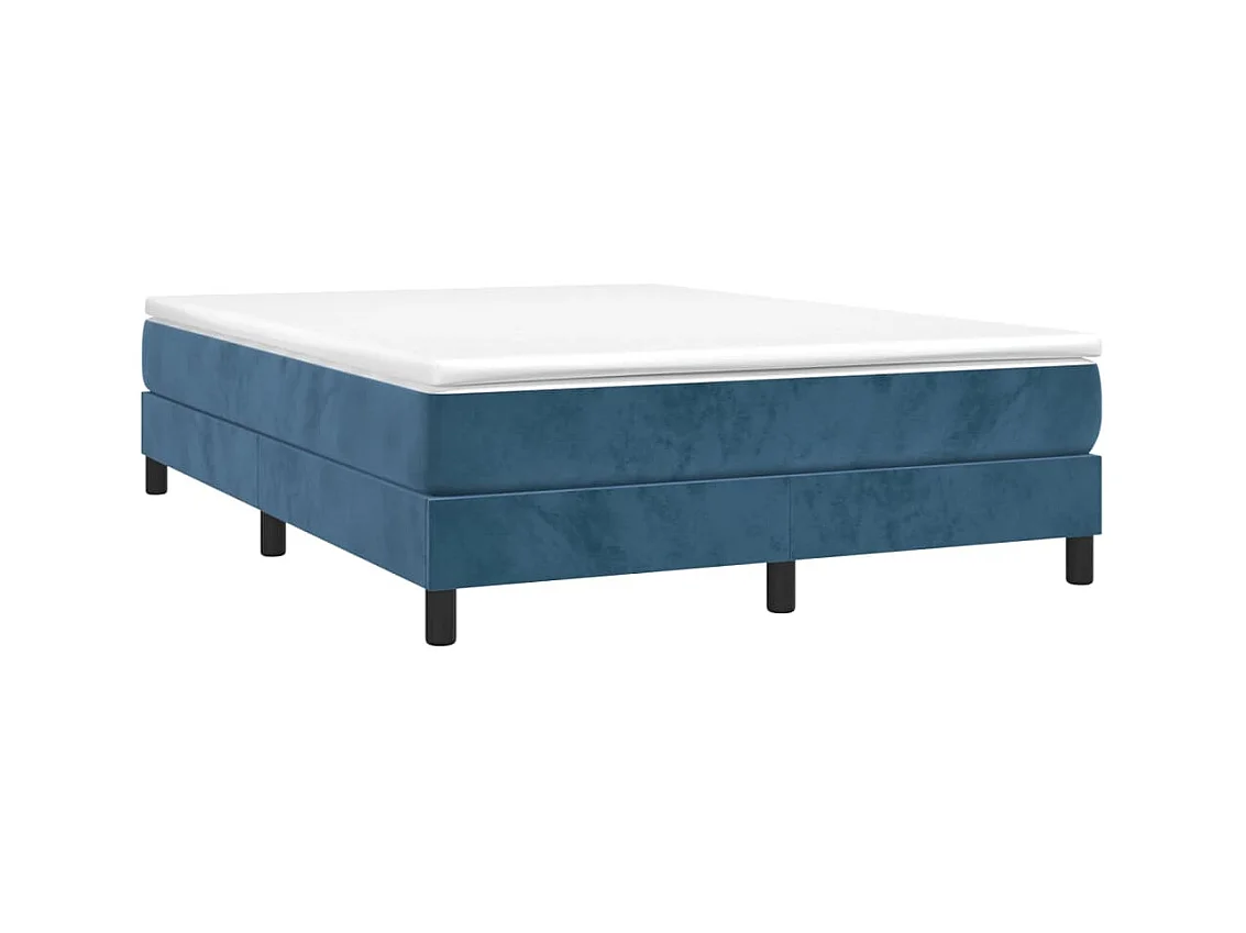 Lit double | Lit adulte | Cadre de lit bleu foncé 140x200 cm velours