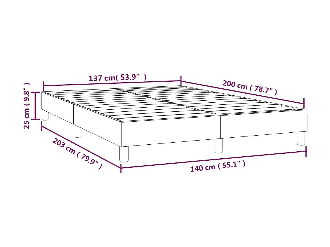Lit double | Lit adulte | Cadre de lit bleu foncé 140x200 cm velours