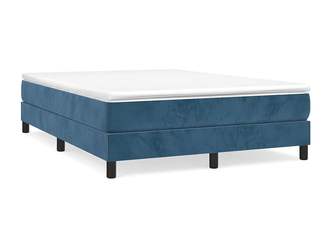Lit double | Lit adulte | Cadre de lit bleu foncé 140x200 cm velours