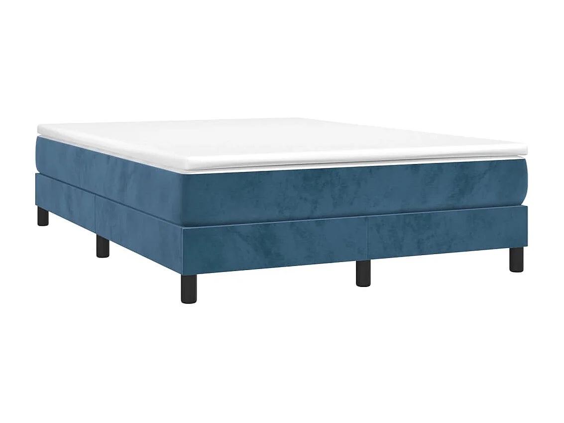 Lit double | Lit adulte | Cadre de lit bleu foncé 140x200 cm velours