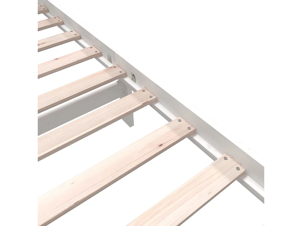 Lit simple | Lit adulte, enfant | Cadre de lit blanc bois massif 90x200 cm