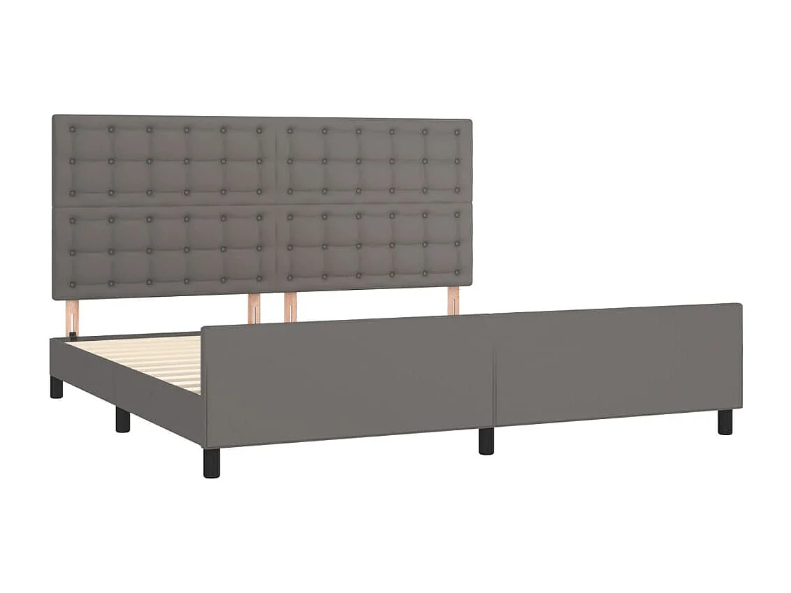 Lit double | Lit adulte | Cadre de lit gris 200x200 cm similicuir