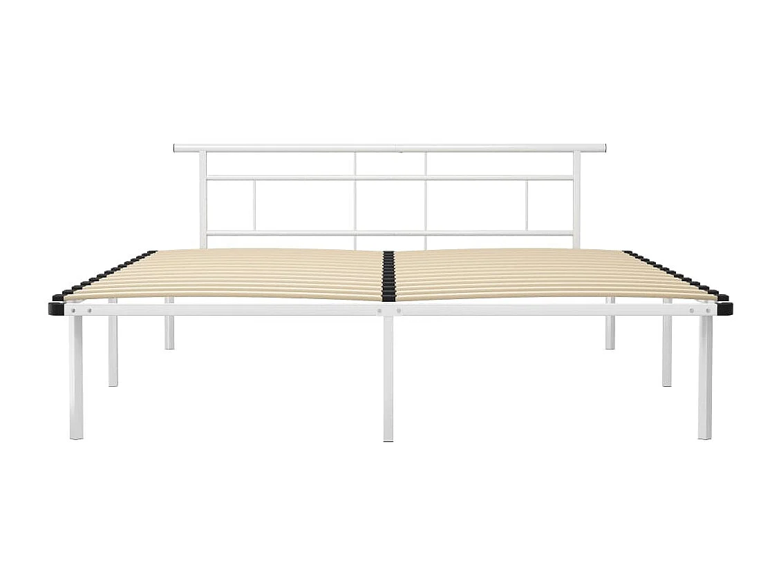 Lit double | Lit adulte | Cadre de lit blanc métal 180x200 cm