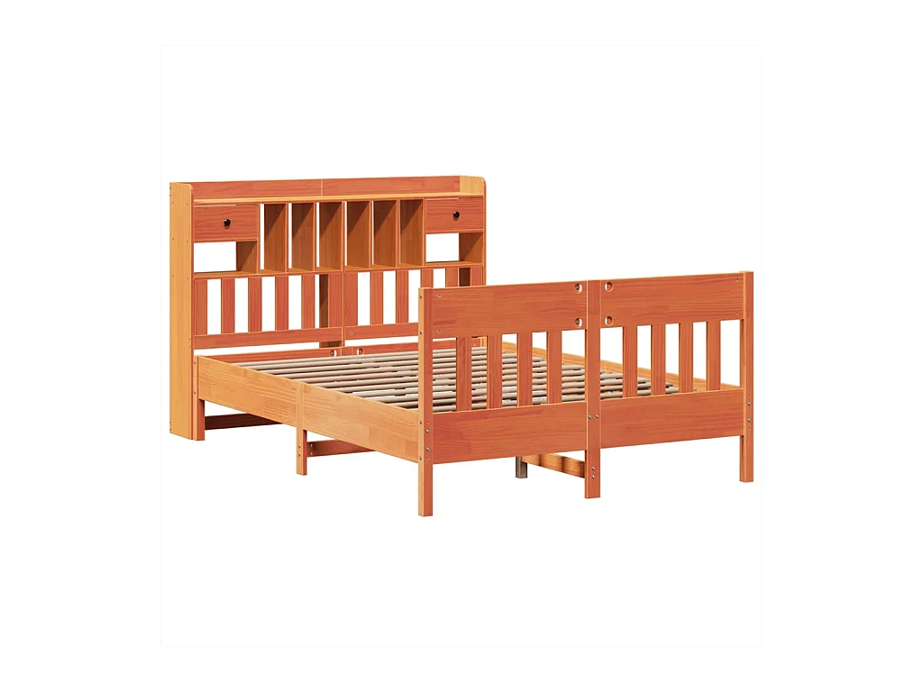 Letto per adulti | Letto matrimoniale | Giroletto senza Materasso Marrone Cera 160x200 cm Legno di Pino