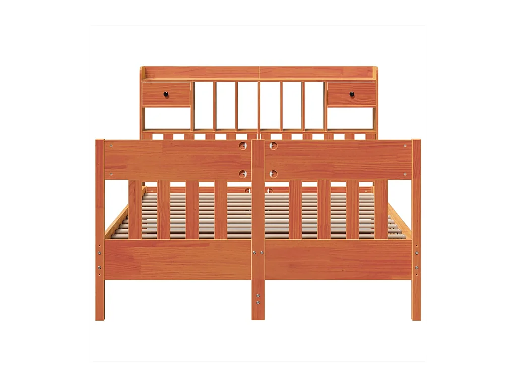 Letto per adulti | Letto matrimoniale | Giroletto senza Materasso Marrone Cera 160x200 cm Legno di Pino