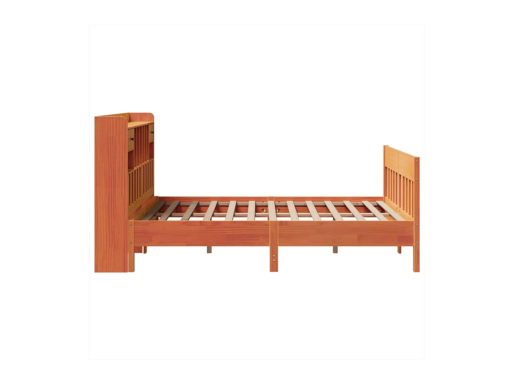 Letto per adulti | Letto matrimoniale | Giroletto senza Materasso Marrone Cera 160x200 cm Legno di Pino