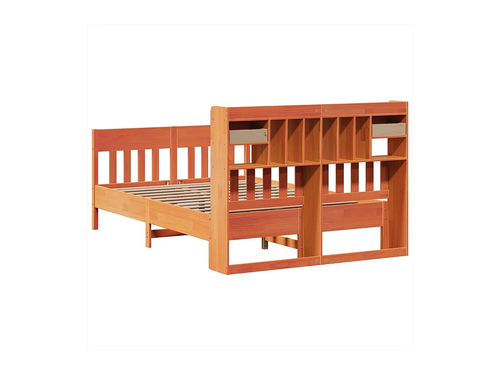 Letto per adulti | Letto matrimoniale | Giroletto senza Materasso Marrone Cera 160x200 cm Legno di Pino