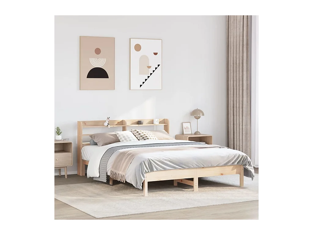 Lit double | Lit adulte | Cadre de lit 140x200 cm bois massif de pin