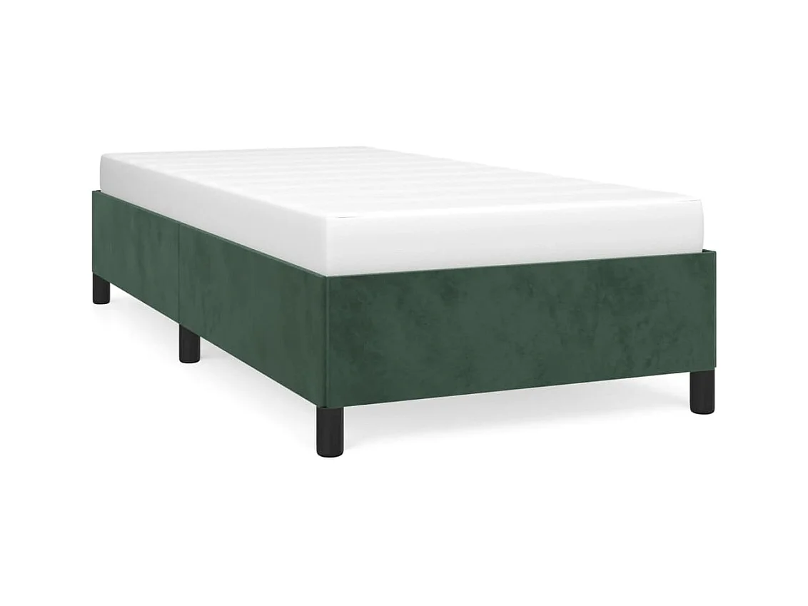 Lit simple | Lit adulte, enfant | Cadre de lit vert foncé 100x200 cm velours