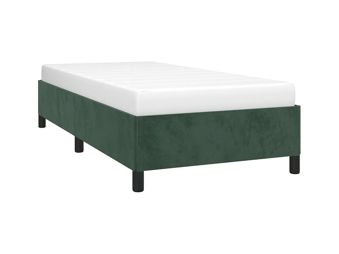 Lit simple | Lit adulte, enfant | Cadre de lit vert foncé 100x200 cm velours