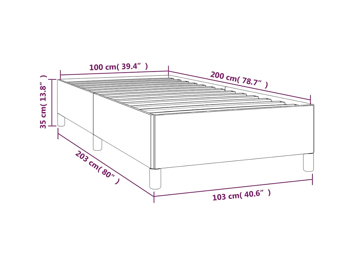 Lit simple | Lit adulte, enfant | Cadre de lit vert foncé 100x200 cm velours