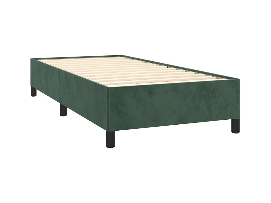 Lit simple | Lit adulte, enfant | Cadre de lit vert foncé 100x200 cm velours