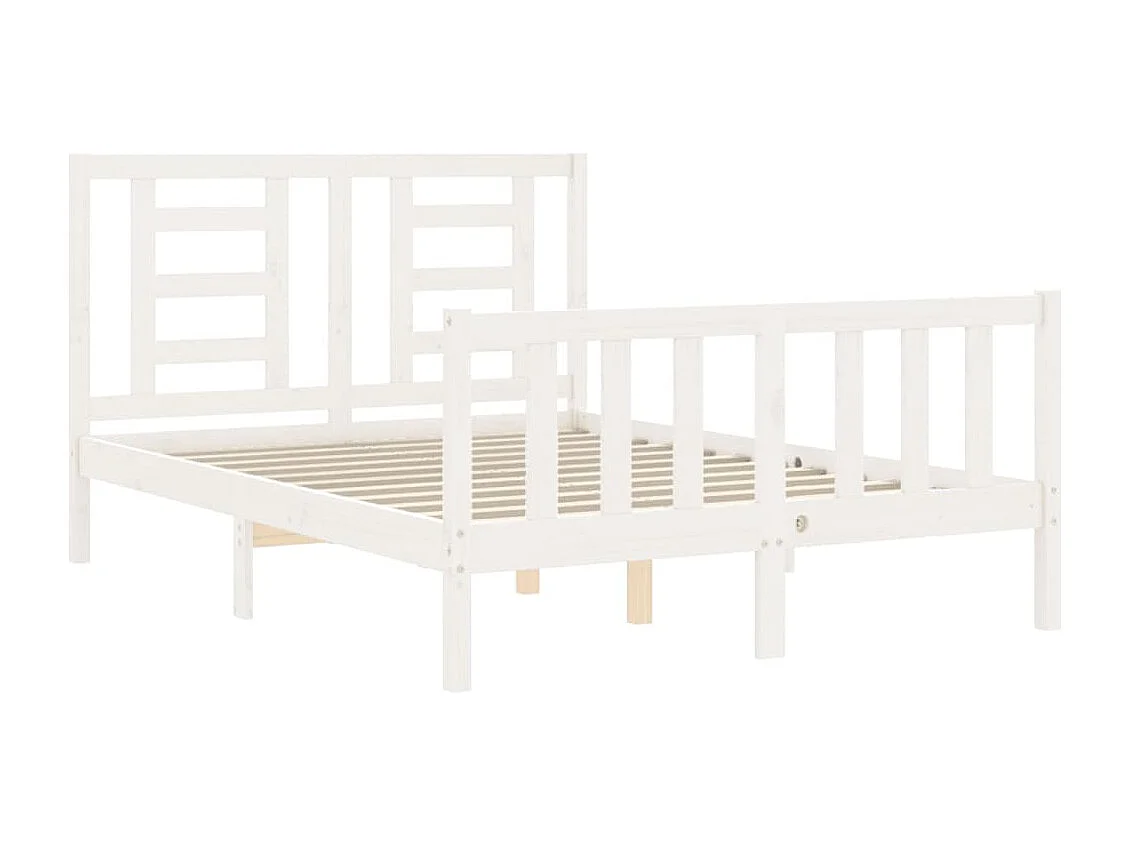 Lit simple | Lit adulte, enfant | Cadre de lit blanc 120x200 cm bois de pin massif