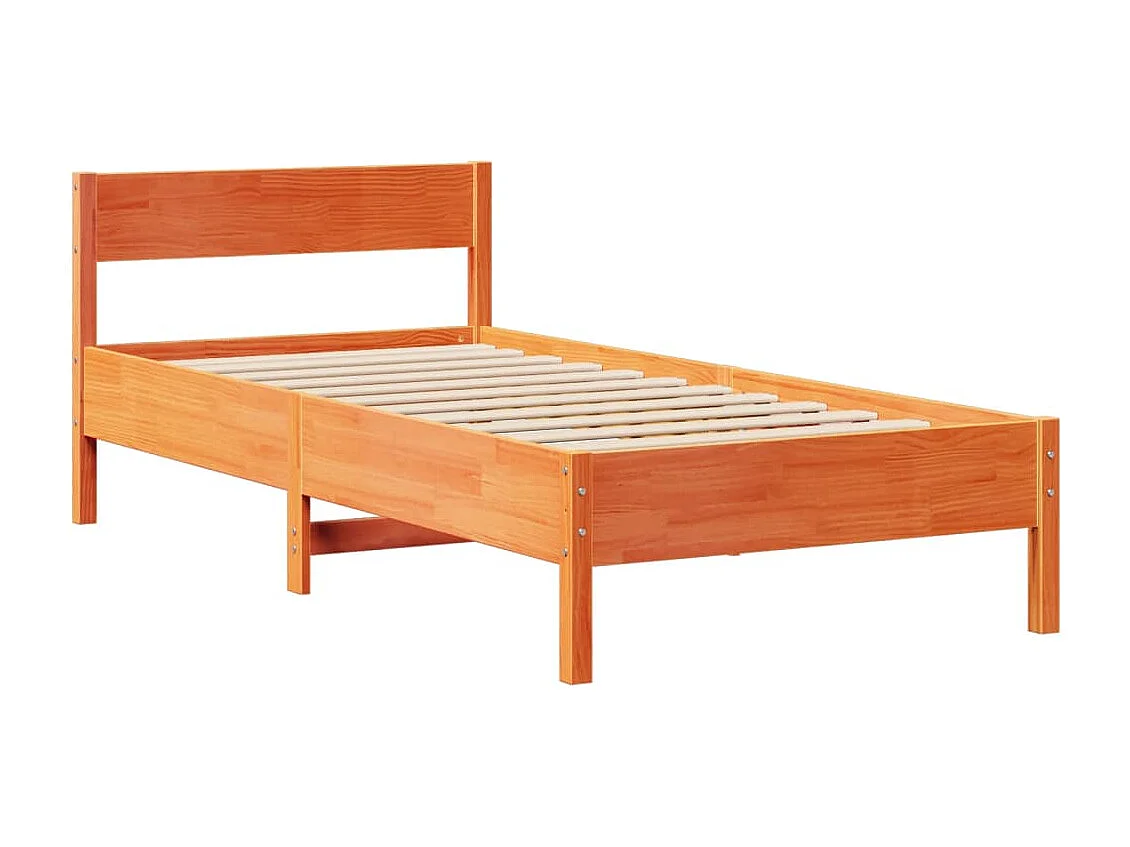 Lit simple | Lit adulte, enfant | Cadre de lit cire marron 75x190 cm bois pin massif