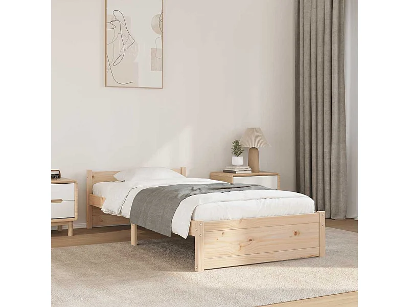 Lit simple | Lit adulte, enfant | Cadre de lit bois massif 100x200 cm