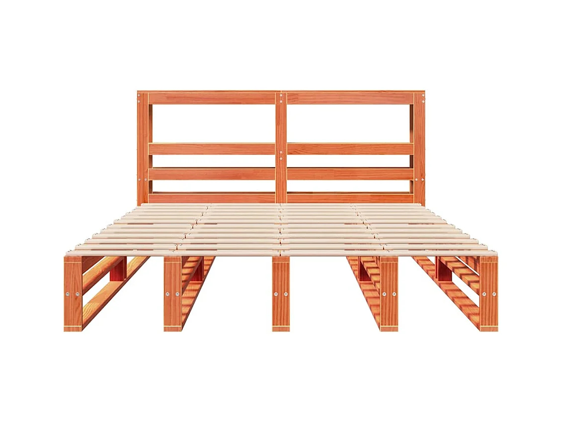 Lit double | Lit adulte | Cadre de lit cire marron 160x200cm bois pin massif