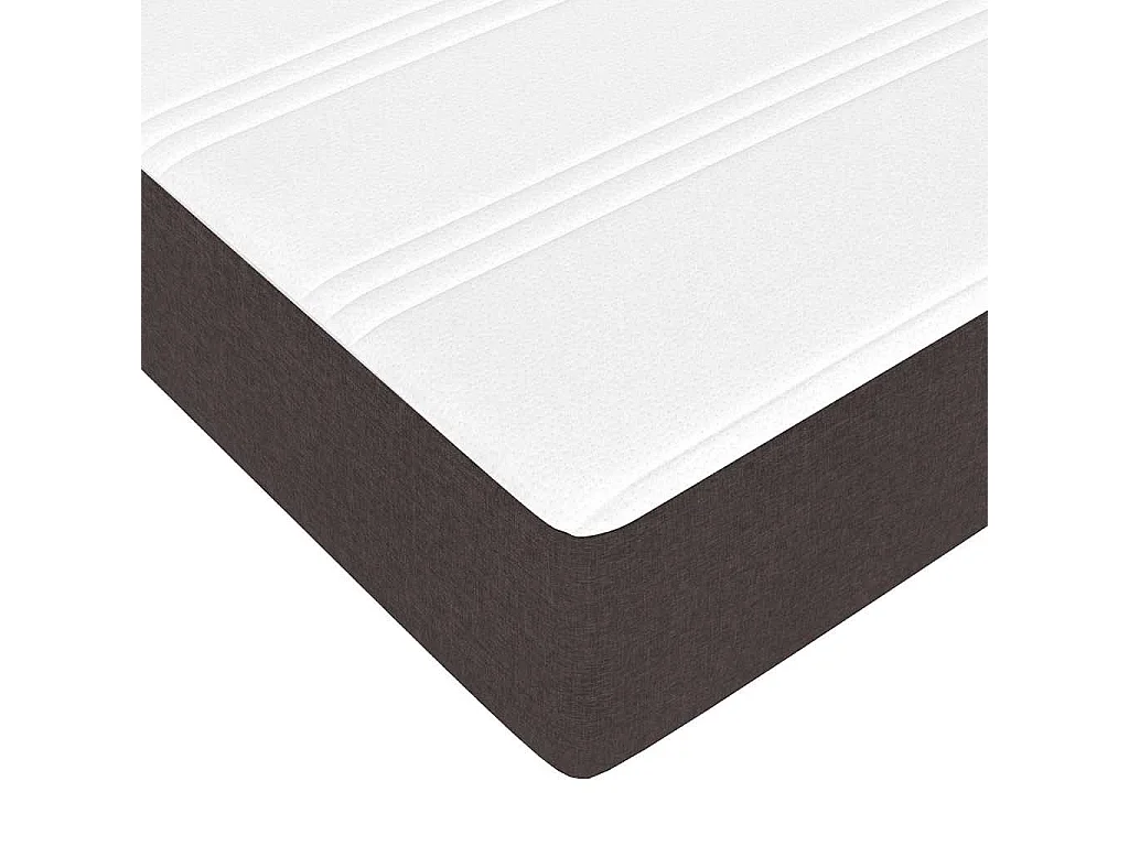 Lit simple | Lit adulte, enfant | Cadre de lit avec matelas Marron foncé 90x200 cm tissu