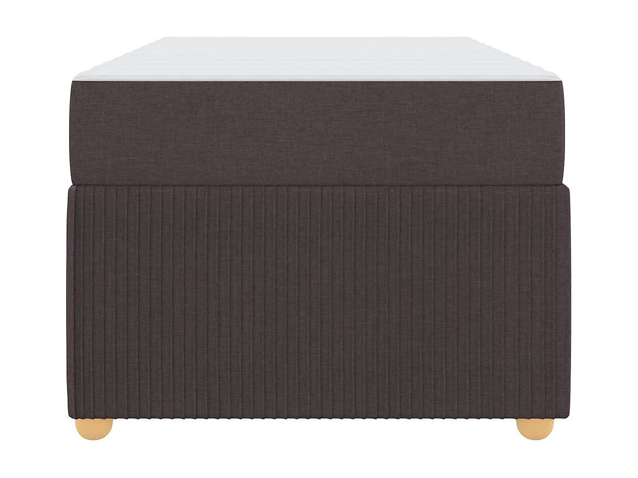 Lit simple | Lit adulte, enfant | Cadre de lit avec matelas Marron foncé 90x200 cm tissu