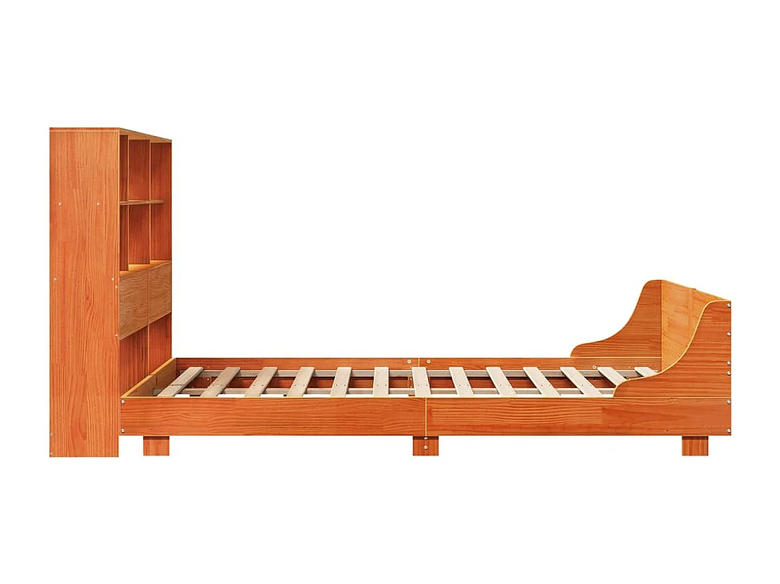 Lit simple | Lit adulte, enfant | Cadre de lit cire marron 120x190cm bois pin massif