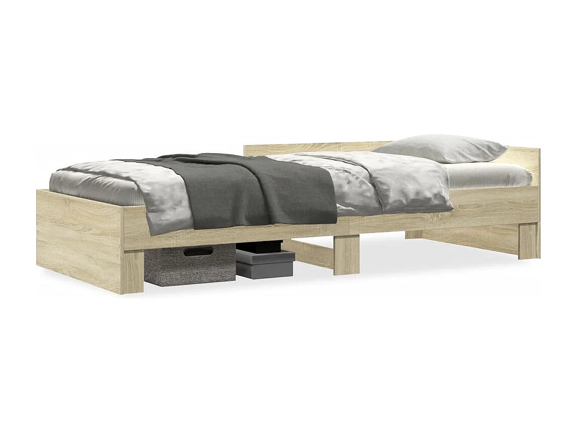 Lit simple | Lit adulte, enfant | Cadre de lit chêne sonoma 100x200 cm