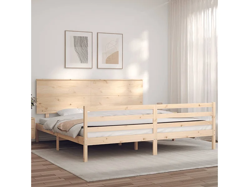 Lit double | Lit adulte | Cadre de lit 200x200 cm bois massif