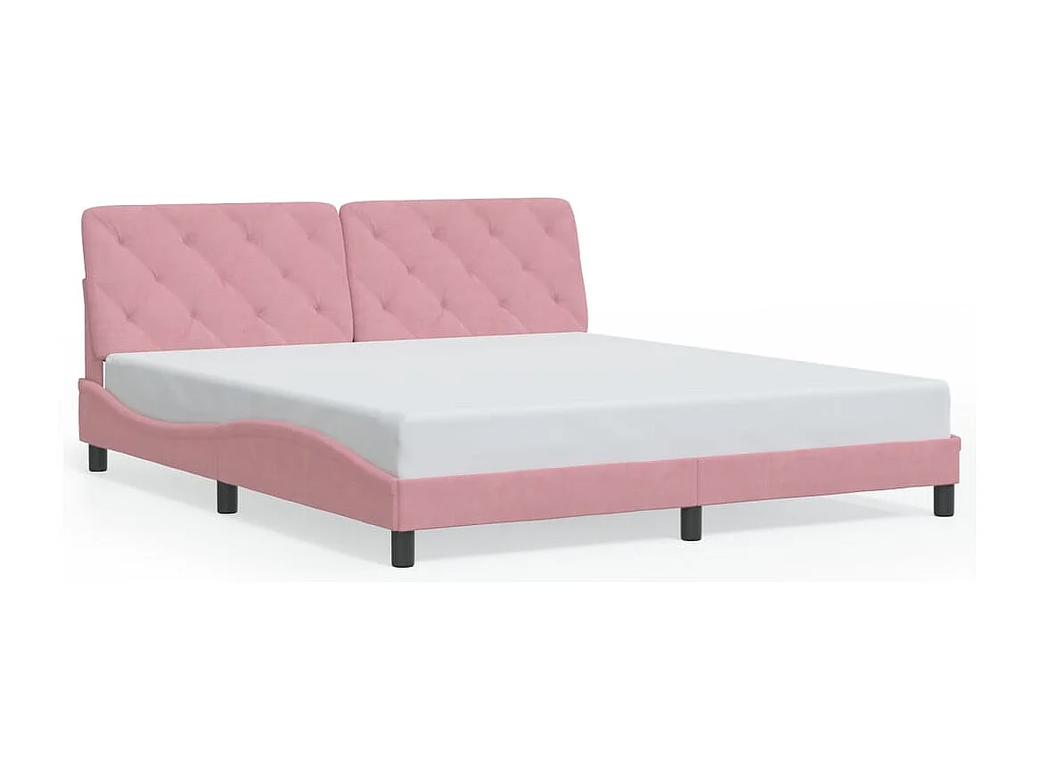 Lit double | Lit adulte | Cadre de lit rose 180x200 cm velours