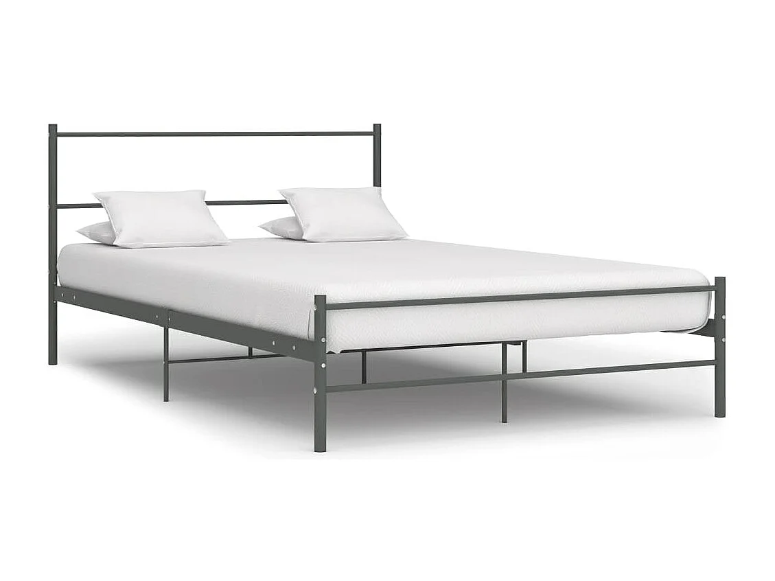Lit simple | Lit adulte, enfant | Cadre de lit gris métal 120x200 cm
