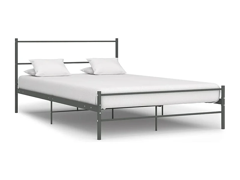 Lit simple | Lit adulte, enfant | Cadre de lit gris métal 120x200 cm