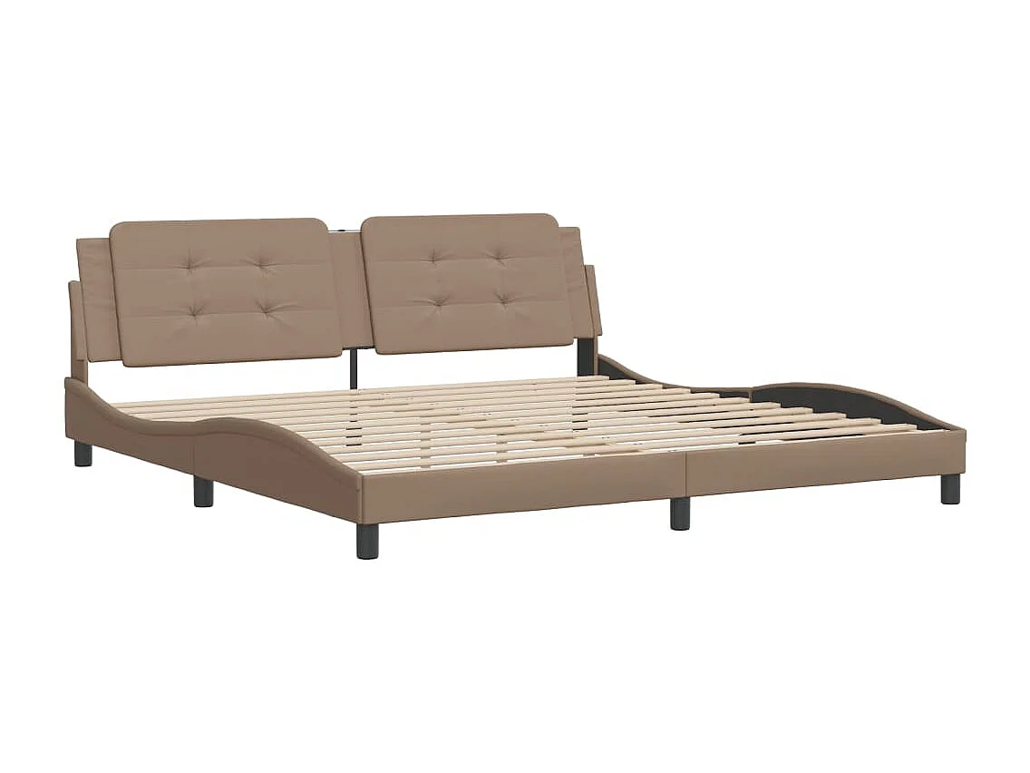 Lit double | Lit adulte | Cadre de lit cappuccino 200x200 cm similicuir