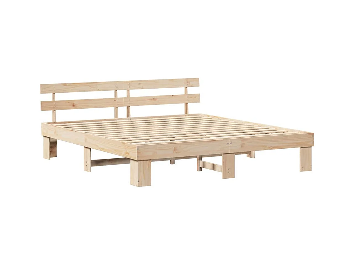 Lit double | Lit adulte | Cadre de lit Marron 180x200 cm Bois de pin massif