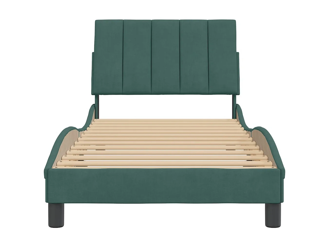 Lit simple | Lit adulte, enfant | Cadre de lit vert foncé 80x200 cm velours