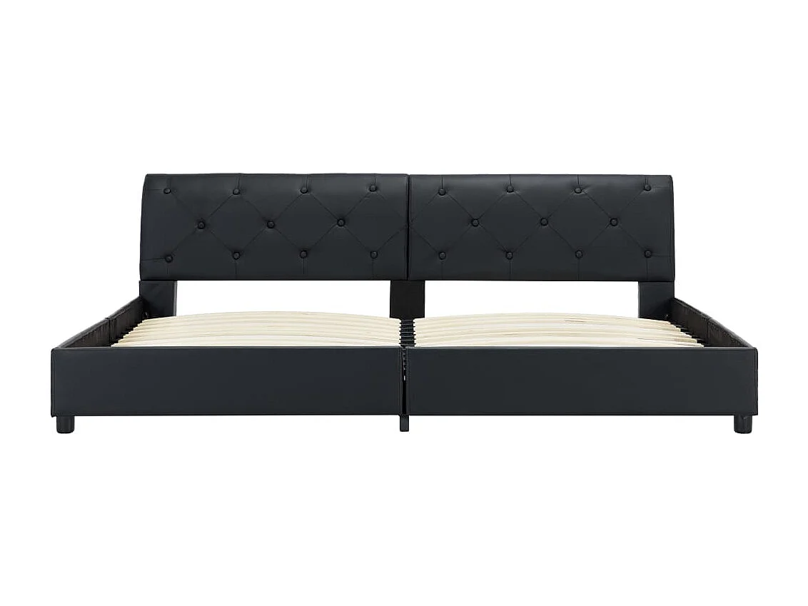 Letto per adulti | Letto matrimoniale | Giroletto Nero in Similpelle 180x200 cm