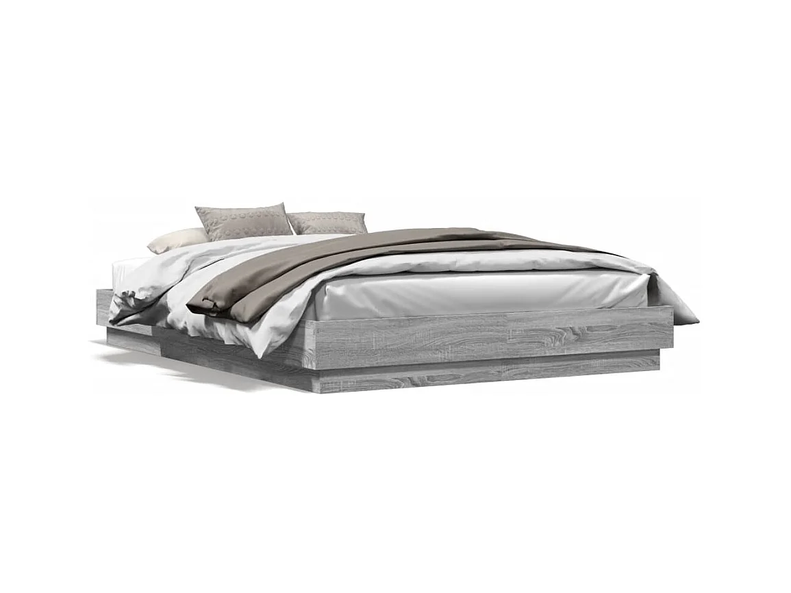Lit simple | Lit adulte, enfant | Cadre de lit sonoma gris 120x200 cm