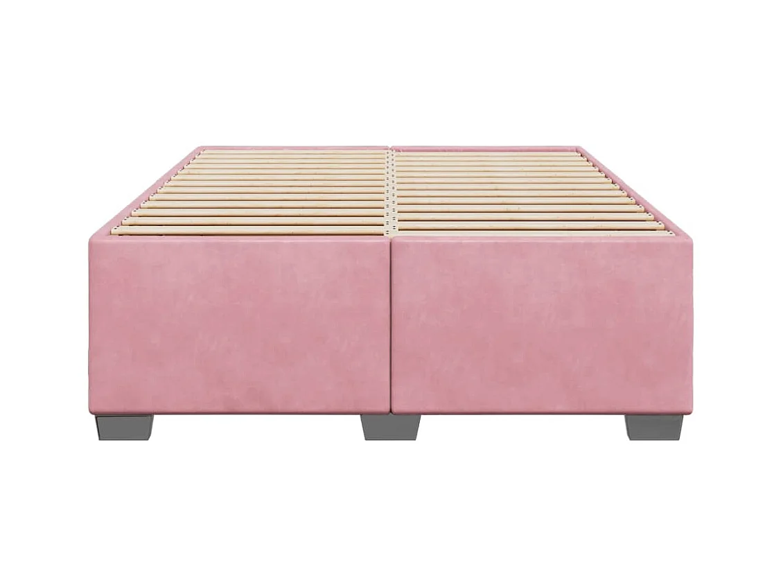 Lit double | Lit adulte | Cadre de lit rose 140x190 cm velours
