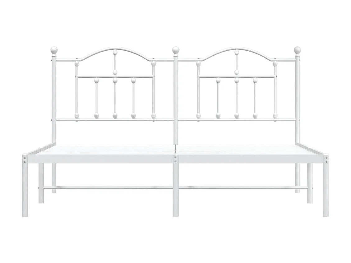 Bedframe | Tweepersoonsbed met hoofdbord metaal wit 183x213 cm