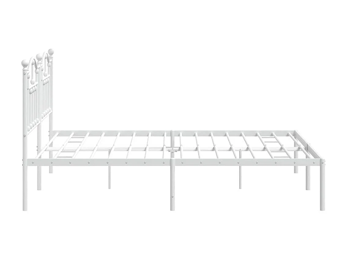 Bedframe | Tweepersoonsbed met hoofdbord metaal wit 183x213 cm