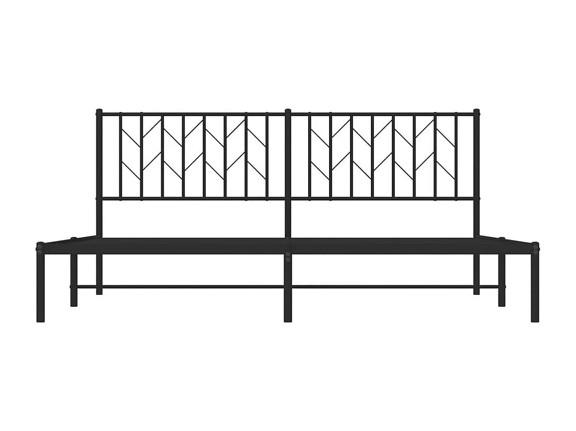 Letto per adulti | Letto matrimoniale | Giroletto con Testiera in Metallo Nero 180x200 cm