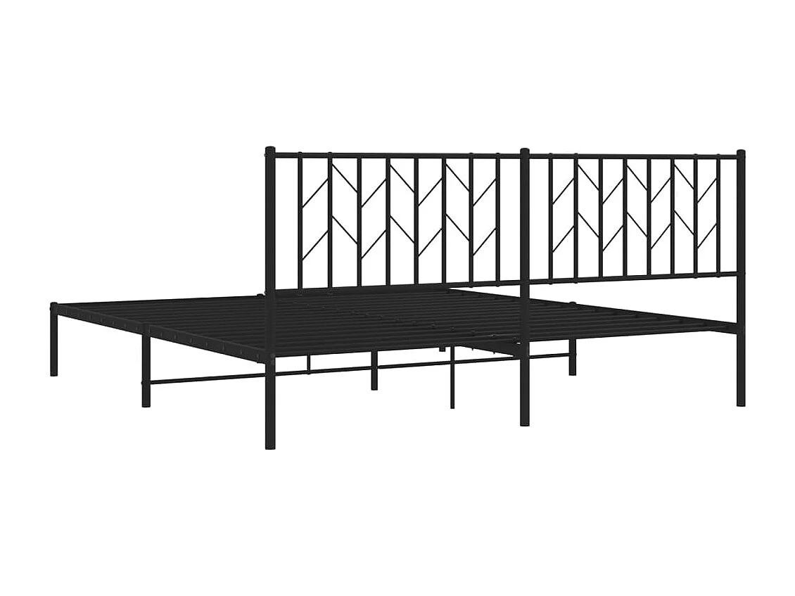 Letto per adulti | Letto matrimoniale | Giroletto con Testiera in Metallo Nero 180x200 cm