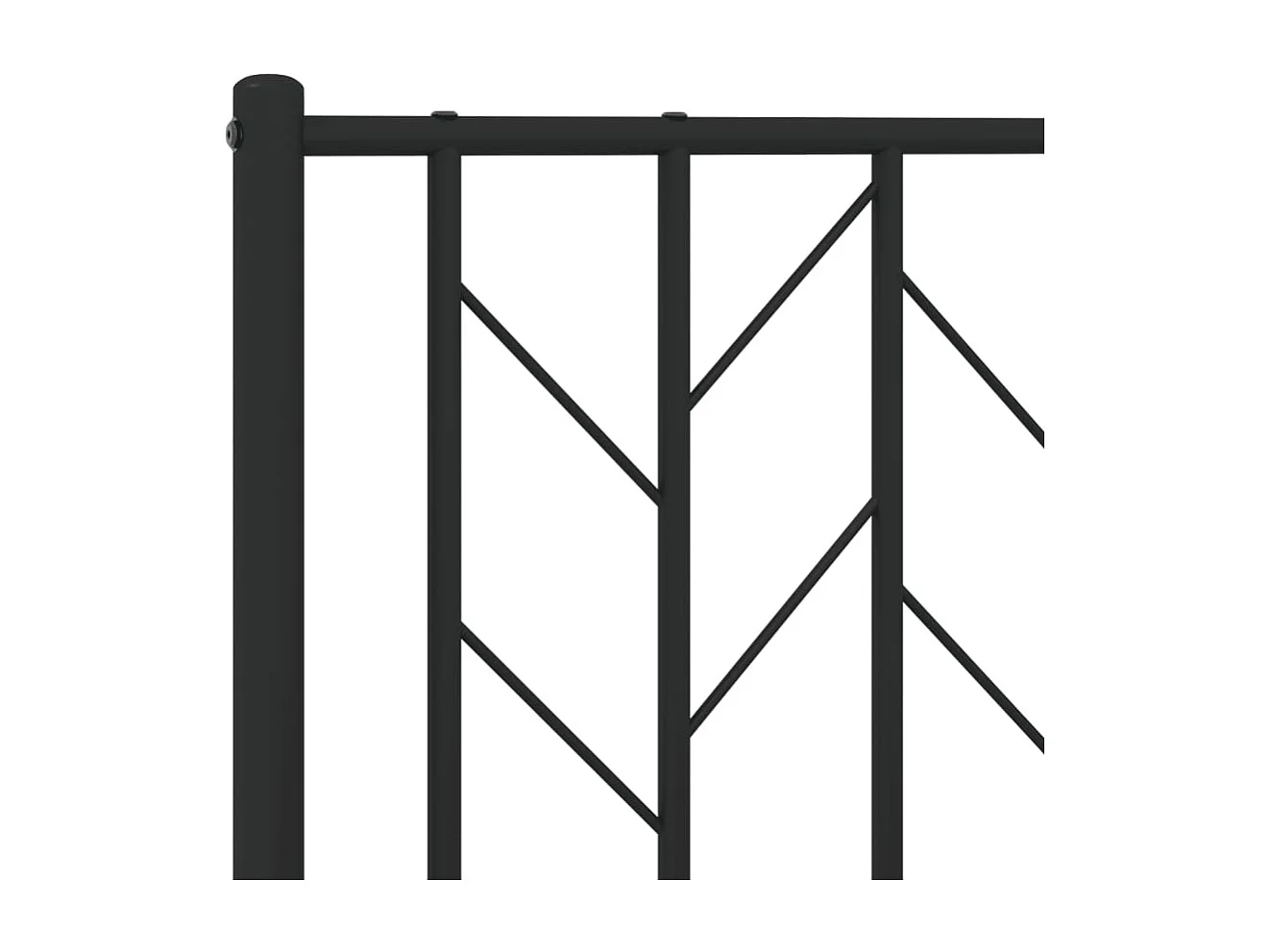 Letto per adulti | Letto matrimoniale | Giroletto con Testiera in Metallo Nero 180x200 cm